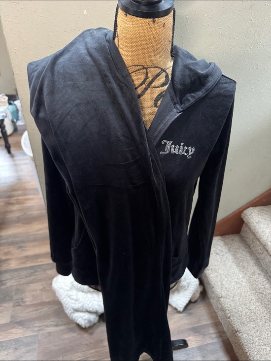 Juicy Couture Pants - Juicy Couture Black Velour Jumpsuit with Rhinestone Logo